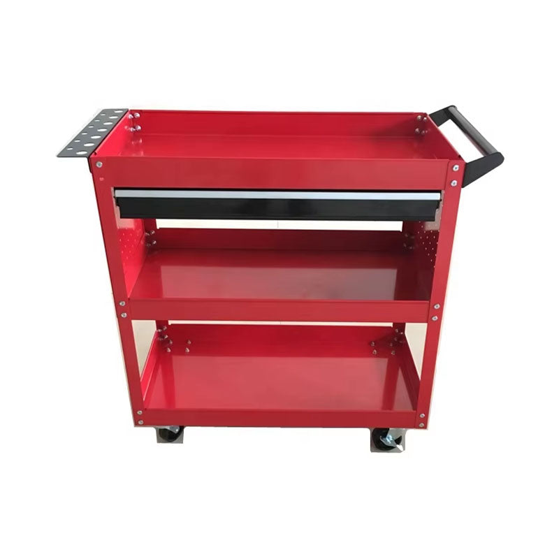 Huitong 1 drawer tool cart with 2 mesh panels and 3 trays